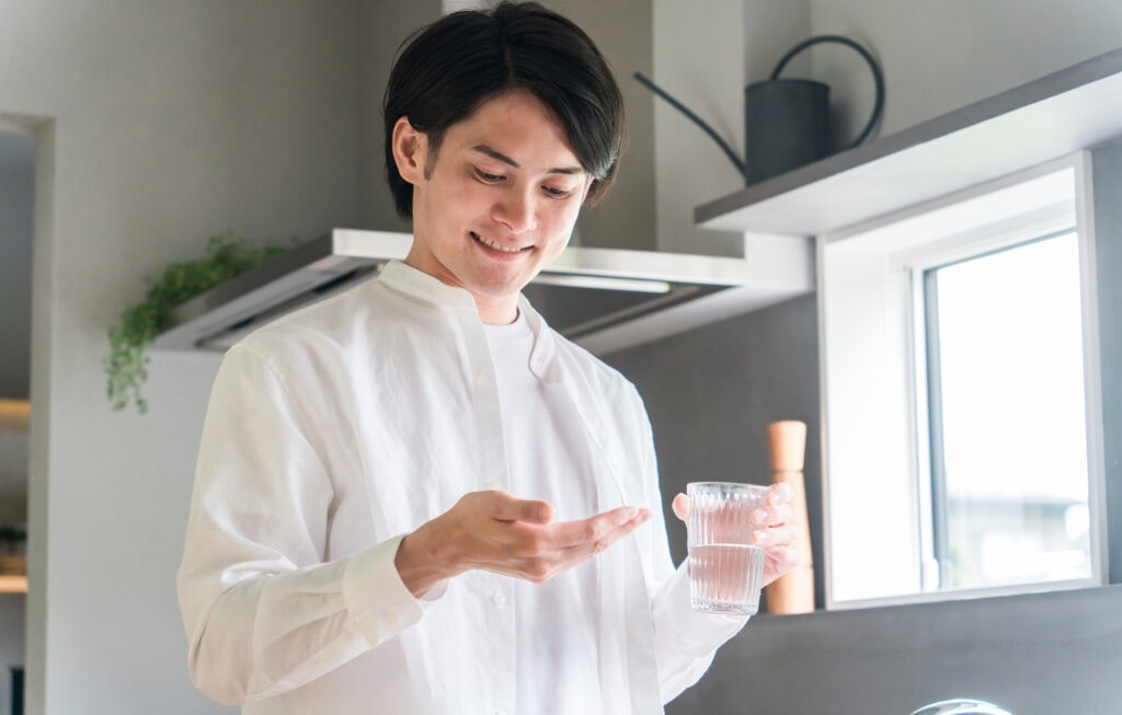 自宅で薬を服用